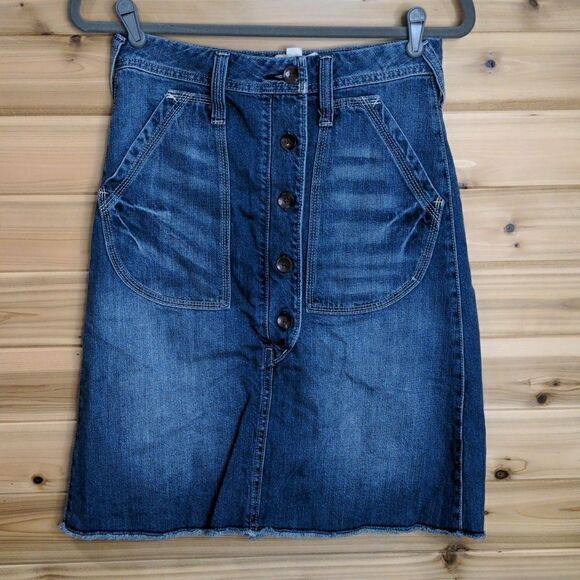 LoveStitch High Waisted Denim Skirt Size Small - Picture 1 of 7